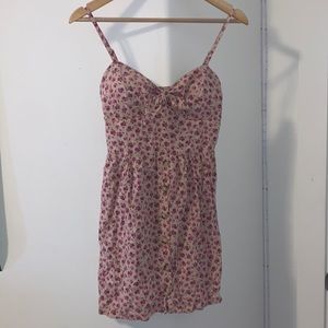 floral patterned dress short with buttons on lower half